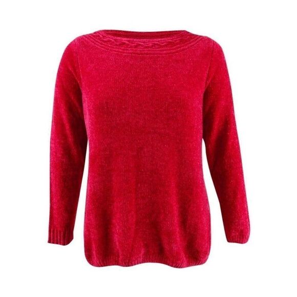 Plus-Size Soft Lightweight Chenille Sweater Top‎ - Picture 3 of 6